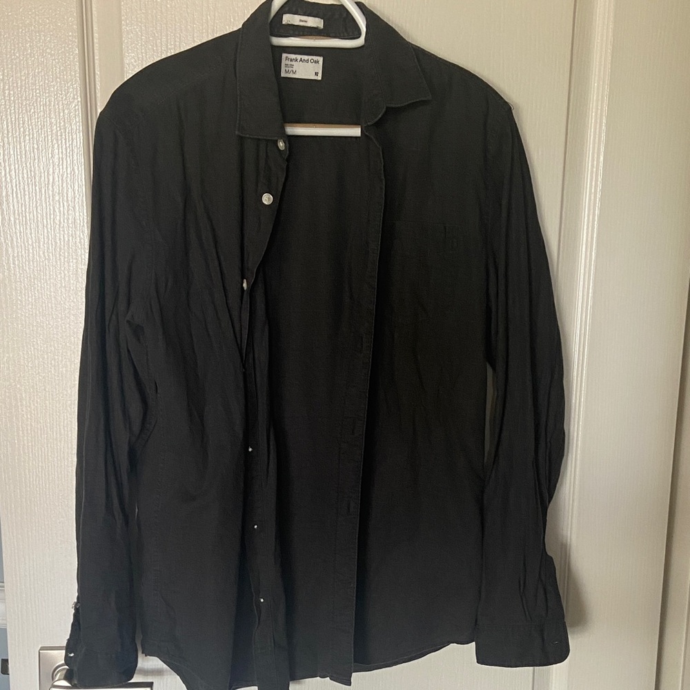 Frank & Oak Stanley Black Button-Up Shirt